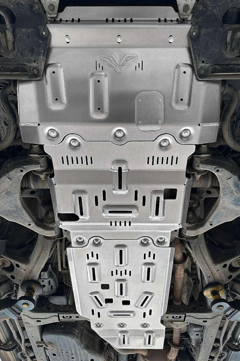Защита РИФ радиатора, картера, РК, КПП для Toyota Land Cruiser 200, алюм. 8 мм