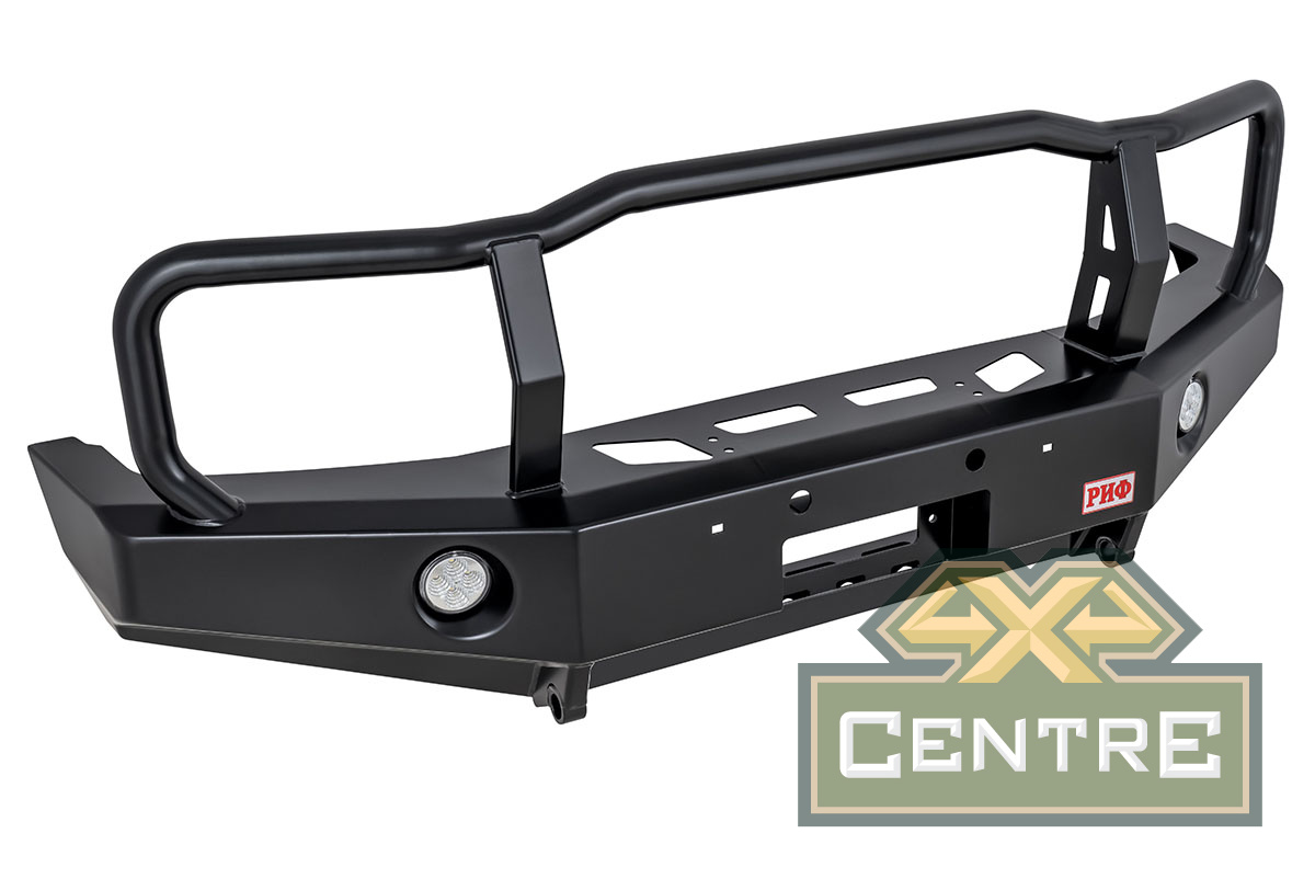 Бампер РИФ передний Toyota Land Cruiser 76/78 2007+ c доп. фарами и защитной дугой