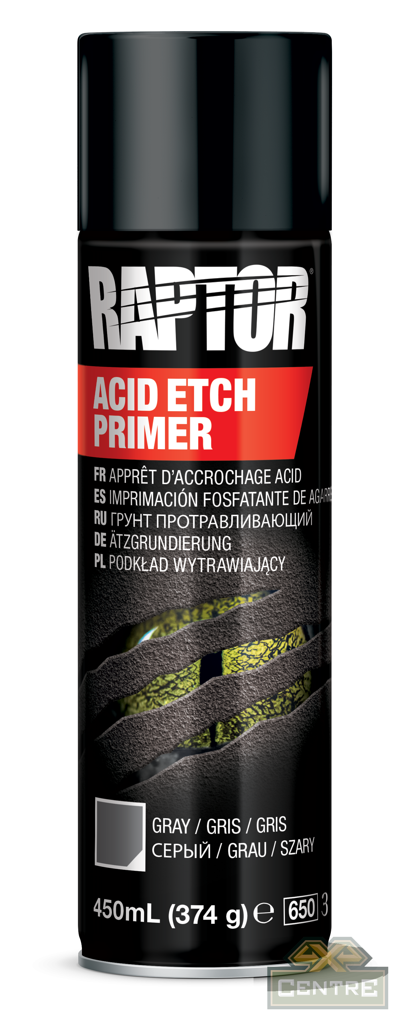 Грунт протравливающий RAPTOR аэрозоль, серый U-POL 450 мл