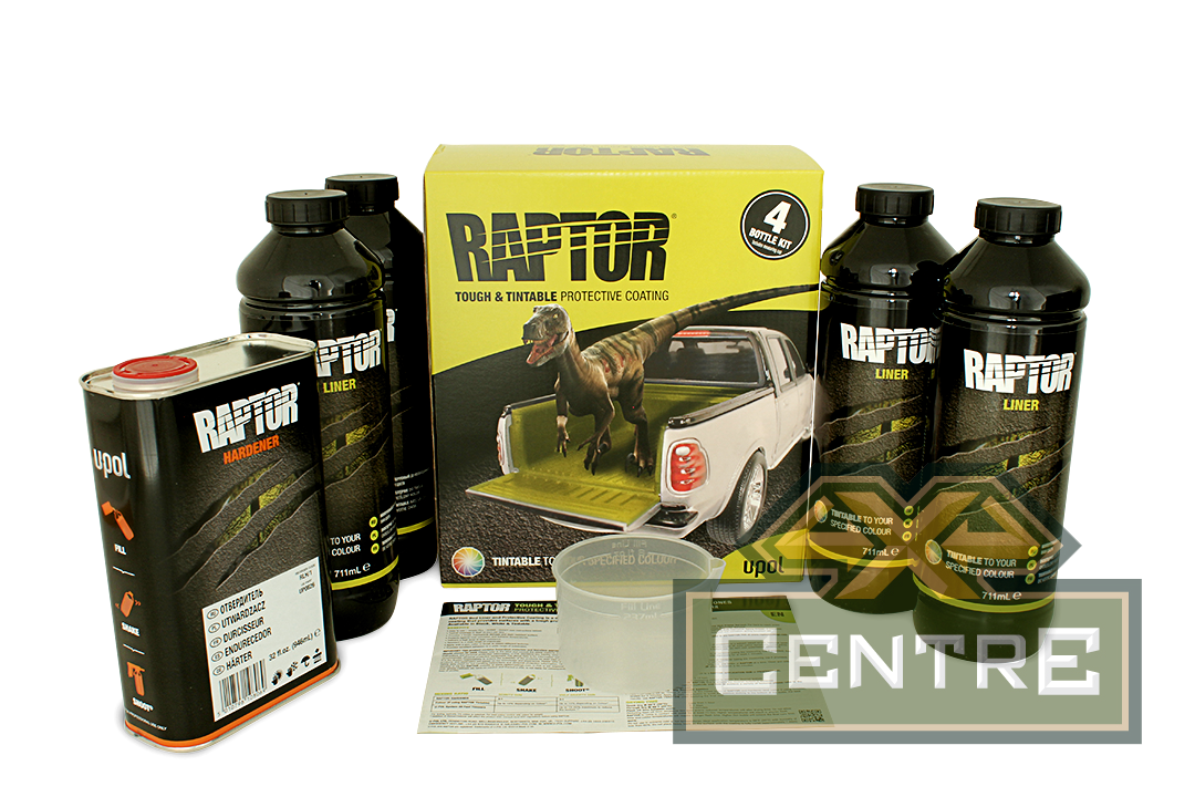 Покрытие защитное повышенной прочноcти RAPTOR черное, с отвердителем 2K U-POL 4л+1л