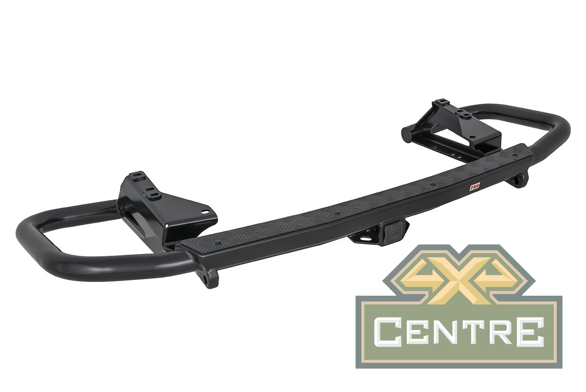 Бампер задний силовой/защита штатного бампера РИФ Toyota Land Cruiser 200 2007-2015 c квадратом под