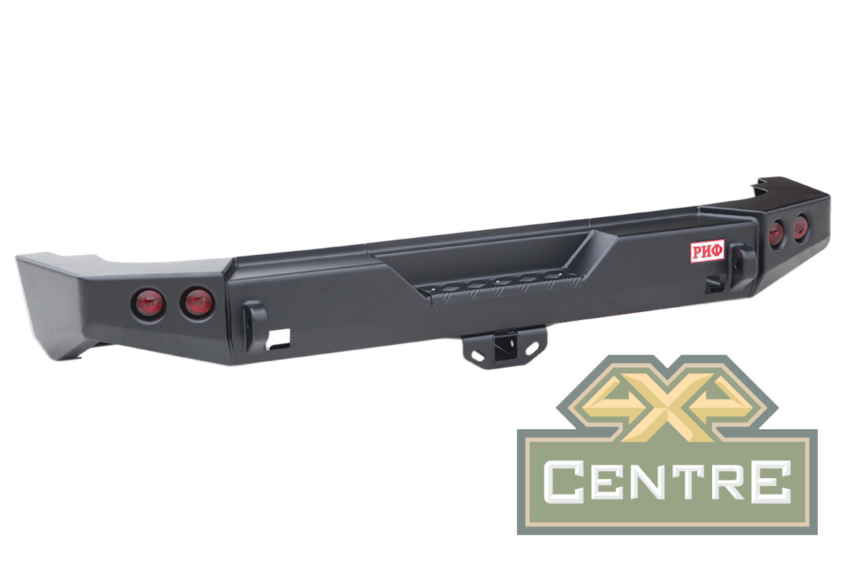 Бампер РИФ задний Jeep Wrangler JK 2006+ с квадратом под фаркоп и фонарями, стандарт