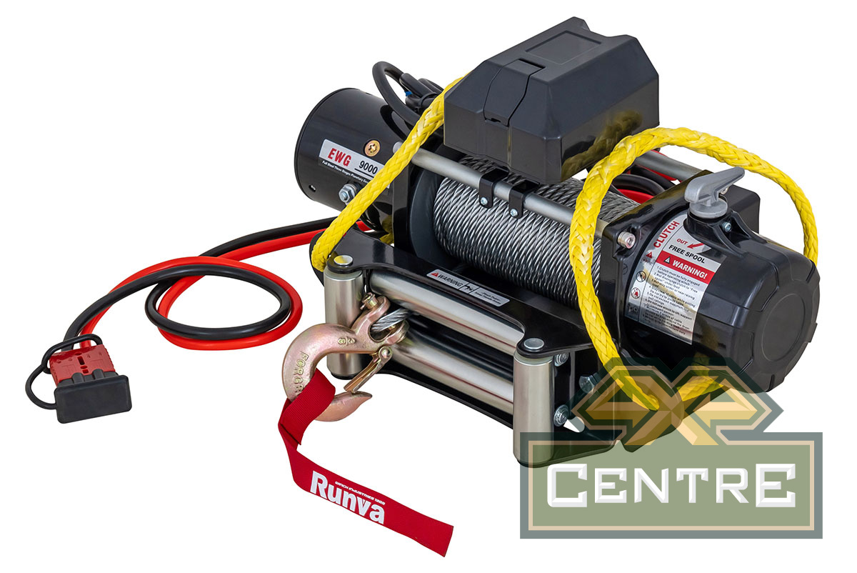Лебёдка переносная РИФ 9000U c квадратом для фаркопа, стальной трос (облегченная)